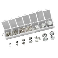 Quick Install Metal Bead Caps Jewelry-White K color receptacle
