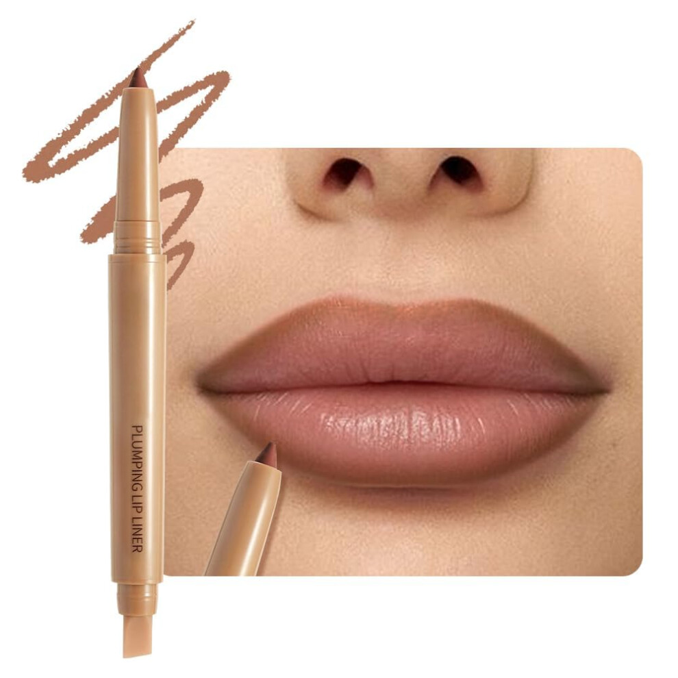 Matte Lip Liner Pencil with Smudger, Waterproof Longwear Retractable Lip Liner, Vegan 06#