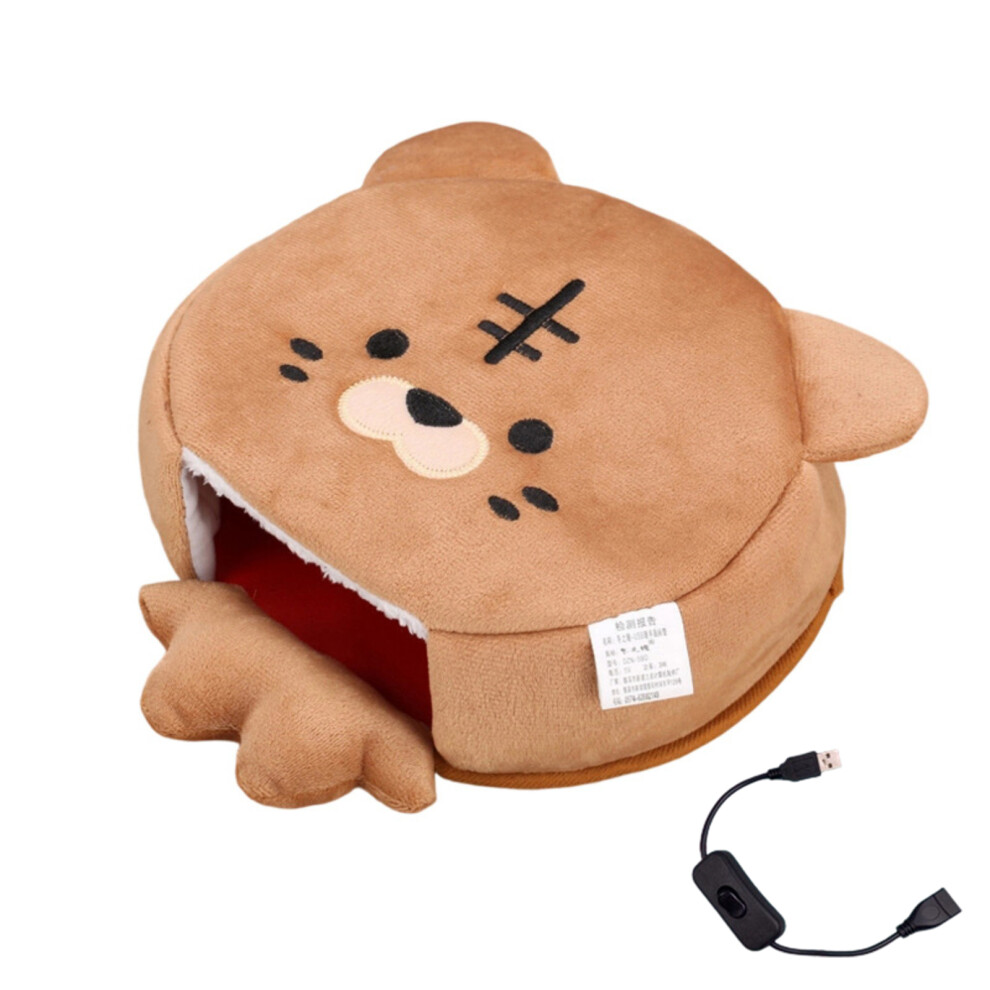 Heated Mouse Pad With Ergonomic Wrist Rest And Plush Fleece-2 4 7755000349019