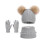 Children Winter Warm Set Soft Acrylic Pullover Hat Neck-Gray 1
