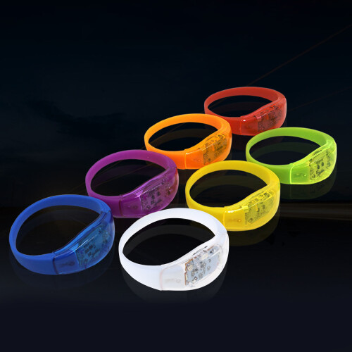 5pcs Sound Controlled LED Bracelets Glow Flashing Bangle-Pink 2