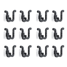 Porte-pantoufles mural, 12 pièces, cintre à-Couleur noire