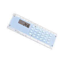 Thin 15cm Double Scale Ruler With Built In 8 Digit Digital-Blue