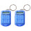 Ergonomic Top Calculator Keychain 8 Digit LCD Screen-Blue 1