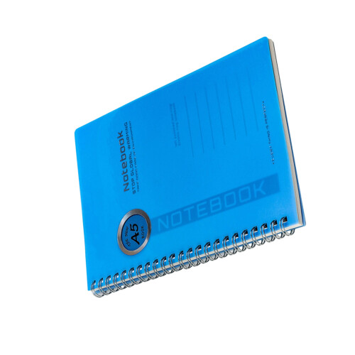 Twin-Wire Binding Notebook 100 Pages Wide Lined Softcover-blue