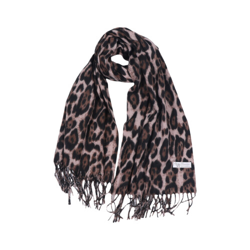 Oversized Design Warm Insulated Scarf Head-Light brown leopard