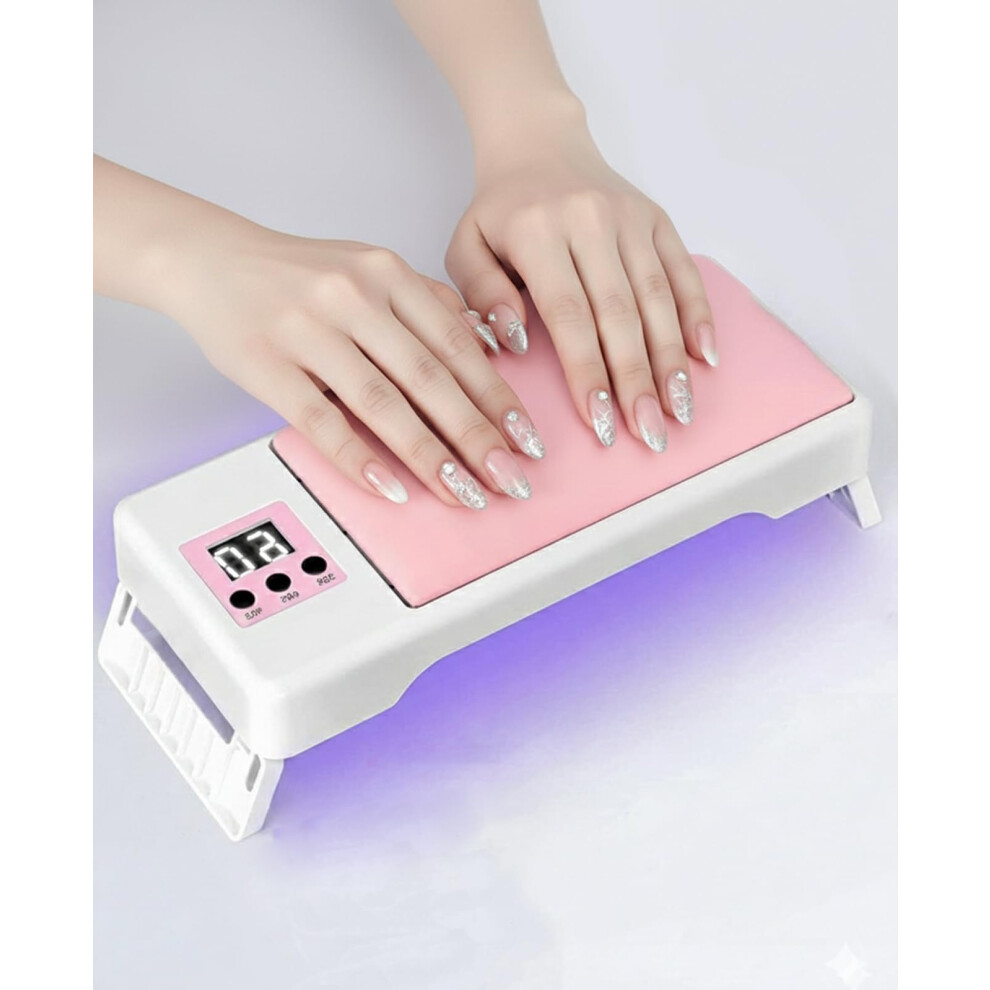 Light 72W Uv Led Nail Lamp With Hand Pillow, Foldable Gel Nail Dryer, Dual Source, 3 Timers
