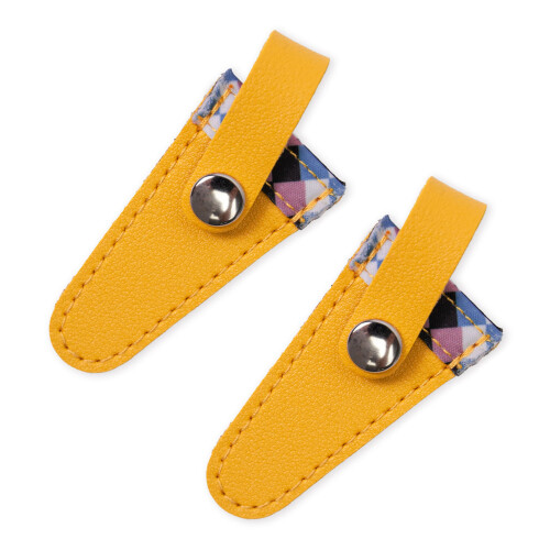 Couvre-pointes de ciseaux en cuir PU, 2 pièces, gaine de-Jaune