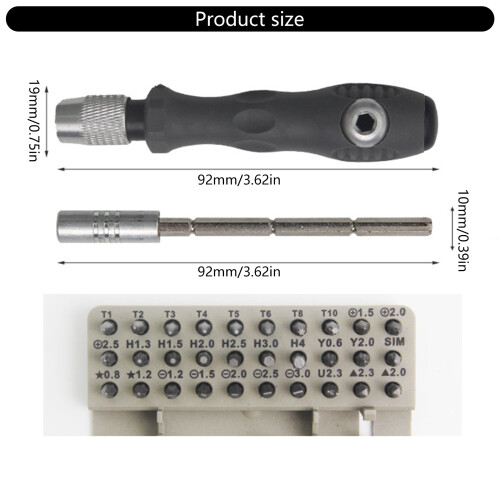 Precisions Phone Repair Toolkit with Magnetic Bits Featuring 2