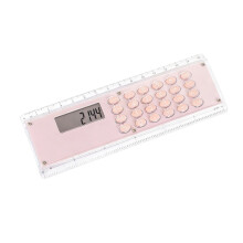 Outil de mesure mince de 15 cm, calculatrice intégrée à 8-Rose