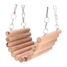 Échelle suspendue pour cage à hamster, échelle flexible et élastique avec crochet de suspension, jouet d'escalade en bois pour petits animaux, y
