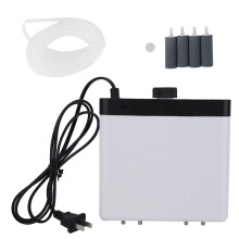 Dubbelutloppssyrepump för akvariumluftpump för fisktank Tyst och låg energiförbrukning Justerbar flödeshastighet med USB-driven bärbar design