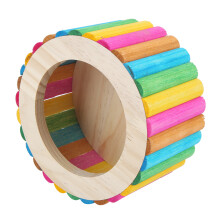 Hamster Cage Accessories Wooden Maze Silent Running Wheel Non Toxic Pet Supplies Easy To Clean Small Furry Animals Funny Playground Exercise Wheel