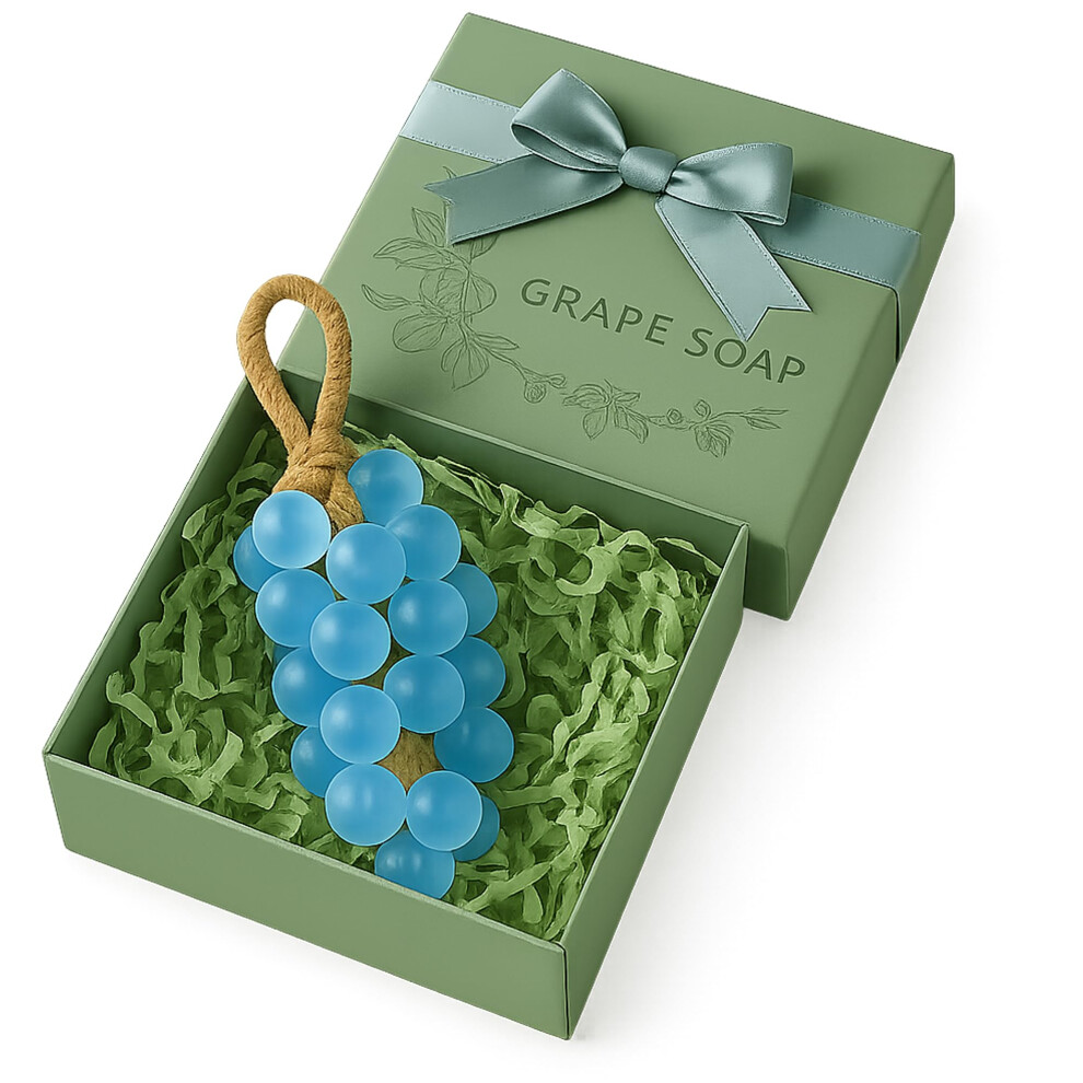 Handmade Grape Soap on a Rope with Decorative Design and LongâLasting Fresh Scent for Daily Cleansing
