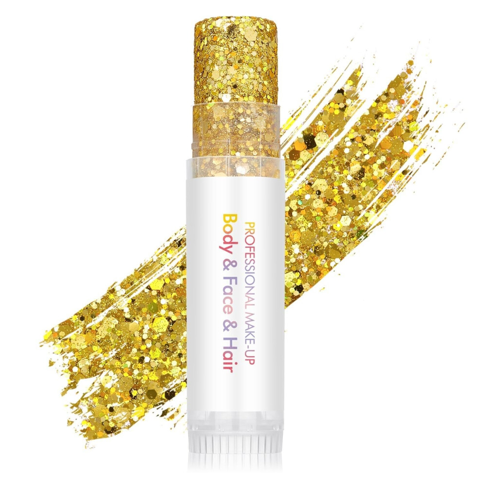 Gold Body Glitter Stick Waterproof Holographic Sparkle For Festival Rave Face And Body Makeup