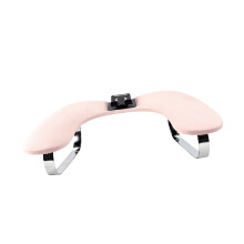 Nail Arm Rest with Adjustable Phone Holder Pink PU Leather Ergonomic UShaped Manicure Pillow