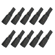 Lot de 10 boutons de fermeture à bascule en cuir cousus,-Noir