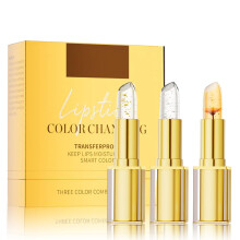 3Pcs Flower Jelly Color Changing Lipstick Set, Long Lasting PH Moisturizing Lip Balm for Women