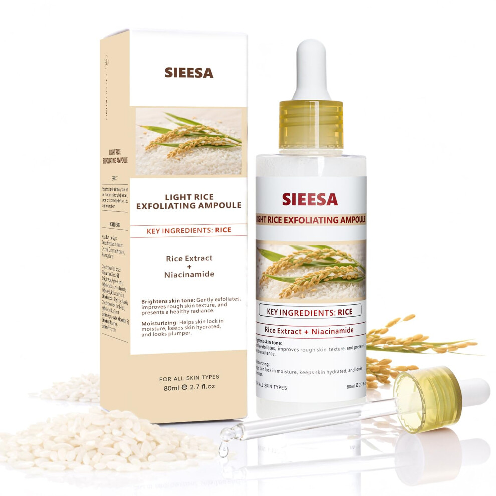 White/Black Rice Face Serum With Fermented And Rice Essence For Gentle Pore Cleansing And Hydration 2.7 Fl Oz