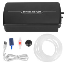 Akvariumbelufter Stille drift Akvariumluftpumpe Med Hydroponisk Oxygenbelufter Genopladeligt Batteri Dobbelt Udløb Justerbar Luftstrøm Til