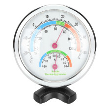 Analog Hygrometer Stainless Steel Hygrometer Thermometer Indoor Outdoor Hygrometer Humidity Gauge Indicator Accurate Humidity Monitor Wide