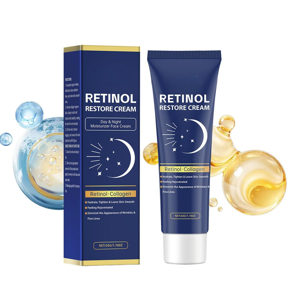 Cream Retinol Face Anti Aging Moisturizer With Collagen For Wrinkles And Fine Lines 50G