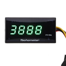 Motorcycle Tachometer DC 12V LCD Waterproof Green 60x30x13mm