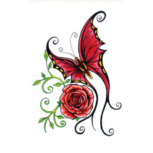 Temporary Tattoos for Kids and Adults, 3D Waterproof Butterfly Flower Wolf Tattoo Stickers, 12x19cm Fake Tattoo Sheets Set