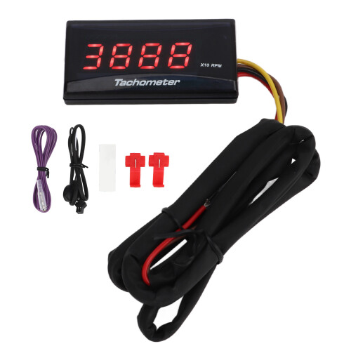 Motorcycle Tachometer DC 12V LCD Rainproof Backlight 60x30x13mm 1