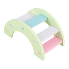 Jouet d'escalade mignon pour souris de compagnie : pont en bois arc-en-ciel avec échelle pour hamsters, rats et souris. Bois non toxique et