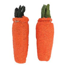 Jouet à mâcher en forme de carotte pour animaux de compagnie, assortiment de variétés en luffa naturel. Convient aux lapins, hamsters et cochons