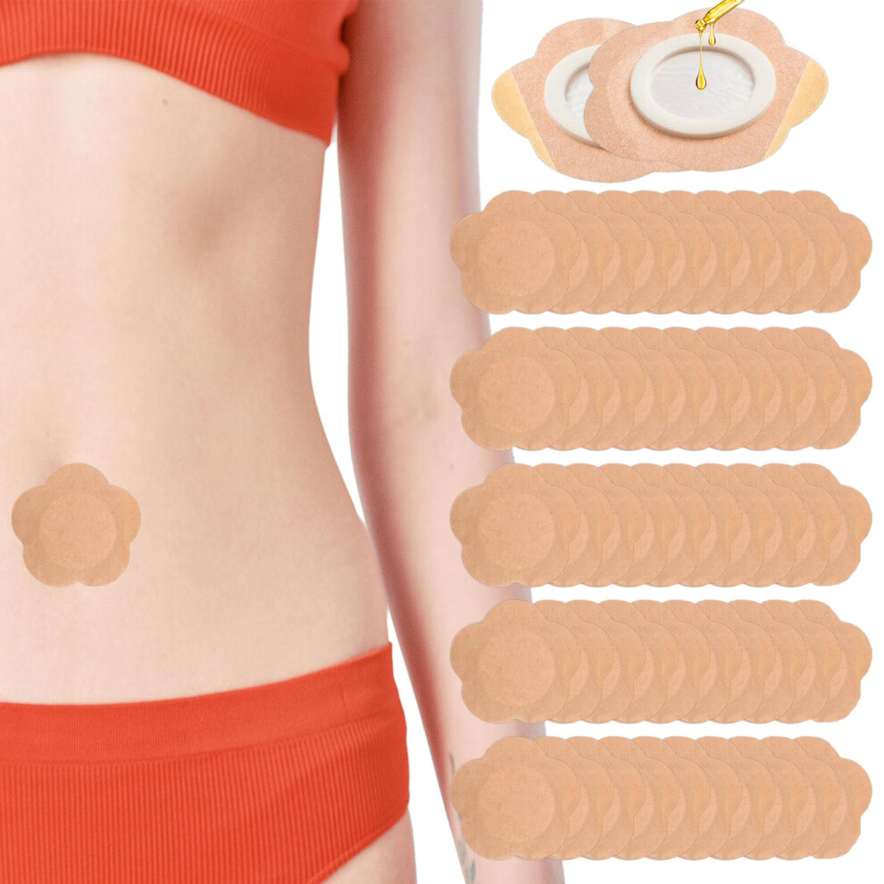 Castor Oil Pack Patches 100PCS SelfAdhesive Disposable Wraps with Breathable Fabric for Belly Button