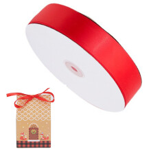 Red Polyester Gift Wrap Ribbon Roll 91m for Cake & Gift Shops