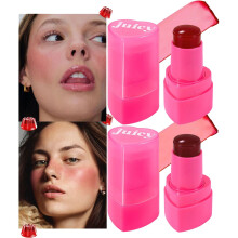 Lip and Cheek Tint 3 in 1 Stick with Eyeshadow, Long Lasting Moisture, Buildable Sheer Color 03+04