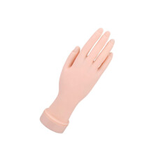Lifelike Bendable Nail Practice Hand with Insertable Tips, Reusable Manicure Training Model for Salon and Beginners