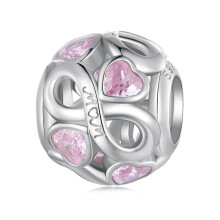 Originaler Anhänger „Mom“ aus Sterlingsilber, kompatibel mit Pandora-Armbändern, als Geschenk zum Muttertag (C-Mom Charms)