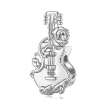 Gitarren-Anhänger aus 925er Sterlingsilber, passend für Pandora-Armbänder und -Halsketten (BSC813-kompatibles Schmuckaccessoire).