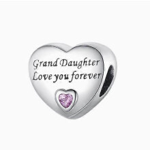 Ciondolo a forma di cuore rosa "Ti amo per sempre" - Compatibile con i braccialetti Pandora Charms