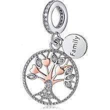 Γούρι Sterling 925 Rosegold Plated 5A Zirconia για Pandora και ευρωπαϊκά βραχιόλια Περιλαμβάνει κουτί