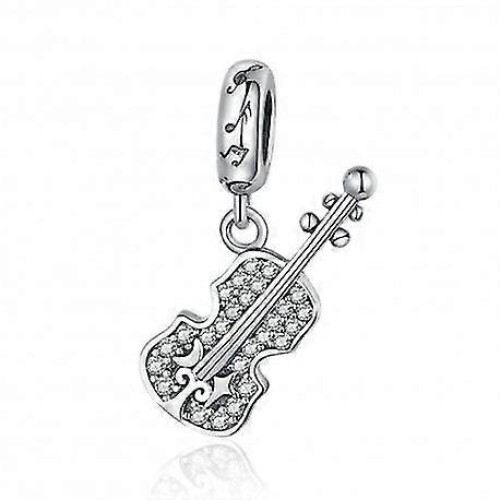 Pingente de prata de lei com violino - 6044