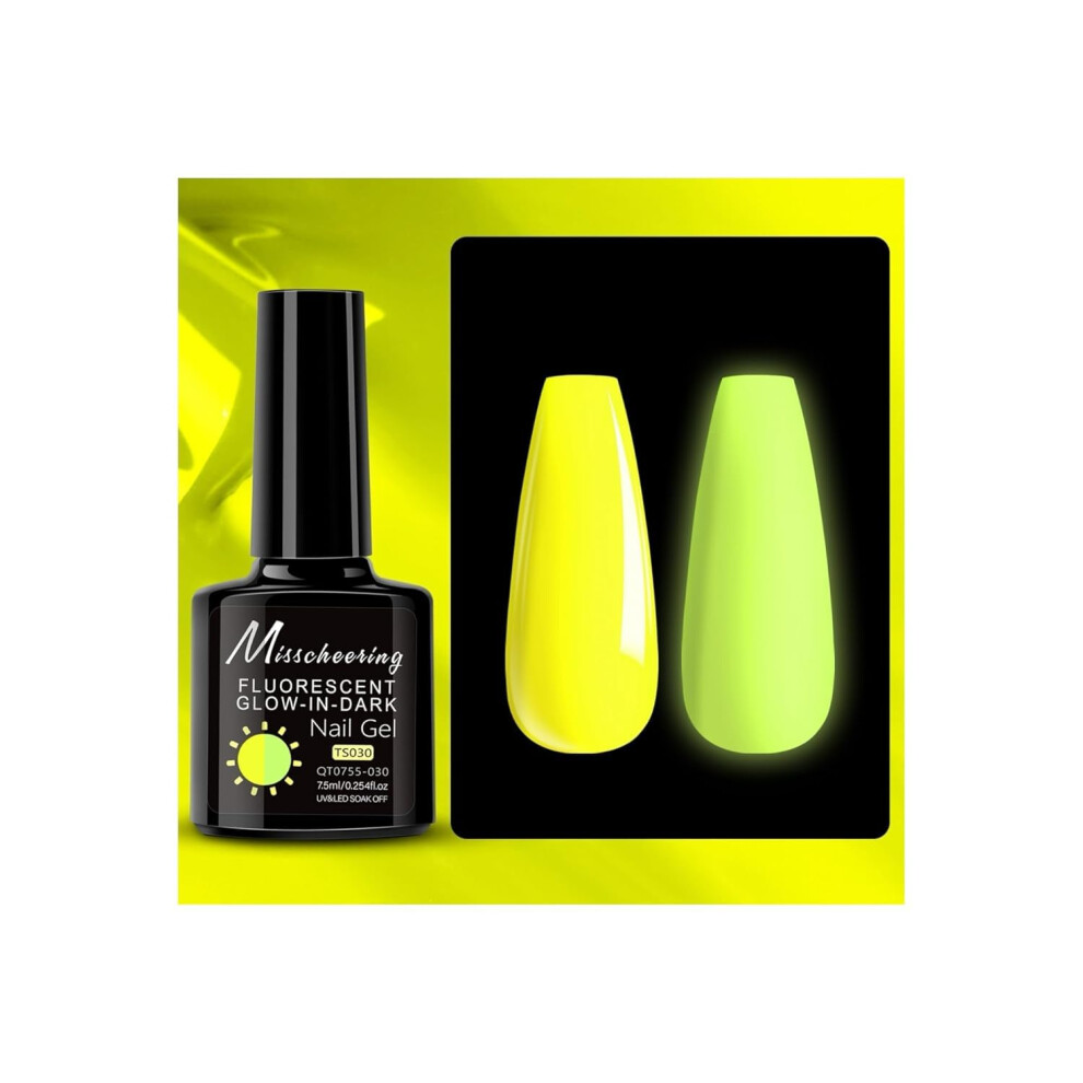 Dark Glow In The Nail Polish 030 With Night Glow Effect, Long Lasting Neon Gel For Halloween