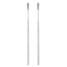 Conjunto de 2 curetas de aço inoxidável para remoção de cera de ouvido, com mola espiral, ferramentas práticas para limpeza dos ouvidos.