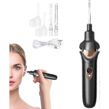 Kit para remoção de cera de ouvido com carregamento USB, limpador de ouvidos com vibração suave e indolor.