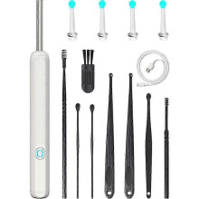1 juego de otoscopio para limpieza de oídos, removedor de cerumen inalámbrico con cámara y herramienta para limpiar cerumen (blanco)