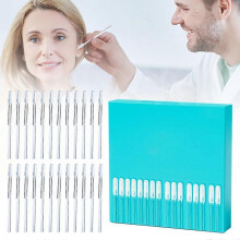 Herramienta para eliminar cerumen con punta adhesiva reutilizable, hisopos suaves para limpieza de oídos (paquete de 24) para adultos y niños