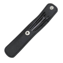Kit portátil para remoção de cera de ouvido (preto) com 6 peças, incluindo palitos de aço para limpeza de ouvidos.
