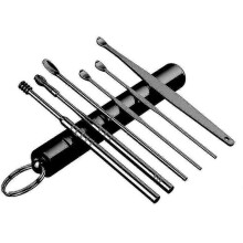 Kit de extracción de cerumen, herramienta de limpieza de oídos 6 en 1, cureta de acero inoxidable
