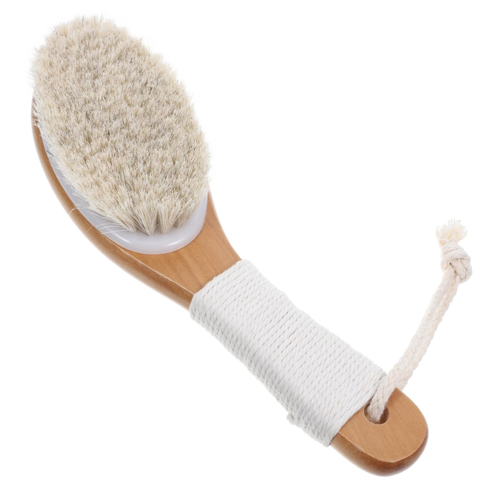 Back Scrubber with Long Handle for Shower, Horsehair Body Brush for Exfoliating Skin Wet or Dry Use