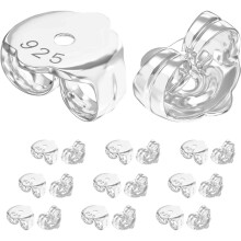 20Pcs Earring Backs, 925 Sterling Silver Butterfly Safety Backings,  Secure Ear Locking, Earring Backs,  for Stud Earrings, Jewelry Making Sensitive E