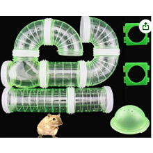 Tunnel de jeu à monter soi-même pour hamsters, avec accessoires assortis. Habitat extensible, matériau résistant aux morsures et trous de
